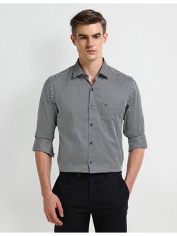 Arrow - Geometric Grey Full Sleeves Collar Neck Shirt