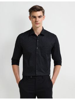 Arrow - Geometric Black Full Sleeves Collar Neck Shirt