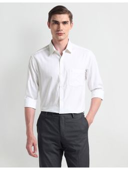 Arrow - Stripes White Full Sleeves Collar Neck Shirt