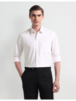 Arrow - Stripes Pink Full Sleeves Collar Neck Shirt