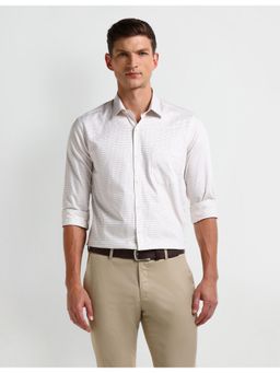 Arrow - Checks Off White Full Sleeves Collar Neck Shirt