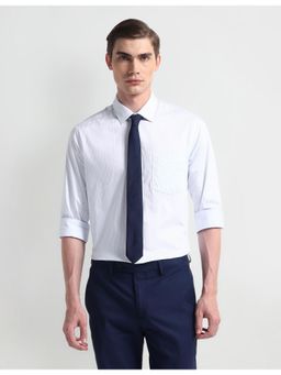 Arrow - Stripes White Full Sleeves Collar Neck Shirt