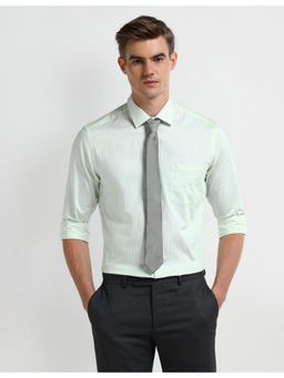 Arrow - Stripes Green Full Sleeves Collar Neck Shirt