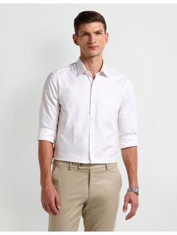 Arrow - Stripes White Full Sleeves Collar Neck Shirt