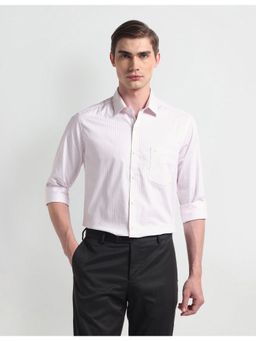 Arrow - Stripes White Full Sleeves Collar Neck Shirt