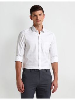 Arrow - Checks White Full Sleeves Collar Neck Shirt