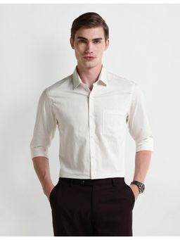 Arrow - Stripes White Full Sleeves Collar Neck Shirt