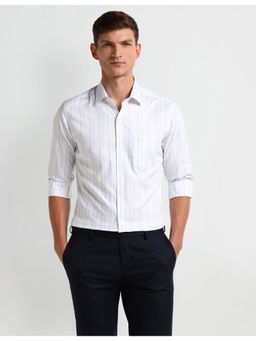 Arrow - Stripes Blue Full Sleeves Collar Neck Shirt