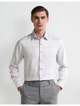 Arrow - Checks Grey Full Sleeves Collar Neck Shirt