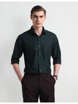 Arrow - Stripes Green Full Sleeves Collar Neck Shirt