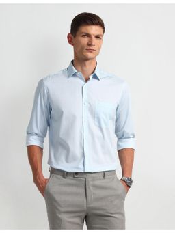 Arrow - Geometric Blue Full Sleeves Collar Neck Shirt