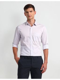 Arrow - Geometric Purple Full Sleeves Collar Neck Shirt