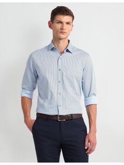 Arrow - Floral Blue Full Sleeves Collar Neck Shirt