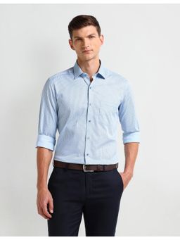 Arrow - Floral Blue Full Sleeves Collar Neck Shirt