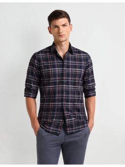 Arrow - Checks Blue Full Sleeves Collar Neck Shirt