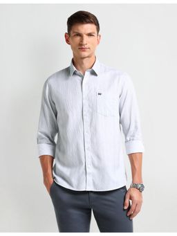 Arrow - Textured Grey Full Sleeves Collar Neck Shirt