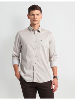 Arrow - Geometric White Full Sleeves Collar Neck Shirt