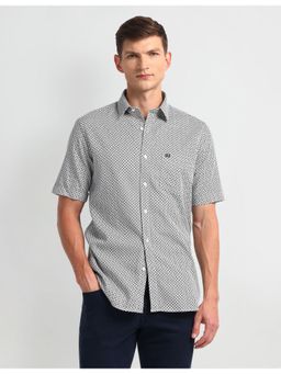 Arrow - Floral Grey Half Sleeves Collar Neck Shirt
