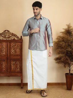 TATTVA - Men Grey Solid Opaque Shirt