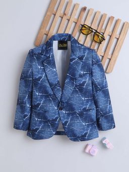 Mini Stitch - Ministitch Cotton Printed Blazer - Blue