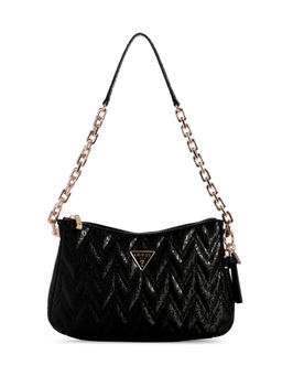 Guess - Black Quilted Adelard Top Zip Handbag