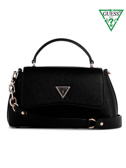 Guess - Black Solid Eco Gloriana Sling Bag with Detachable Strap