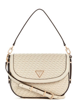 Guess - Bone Textured Murielle Flap Handbag with Detachable Strap