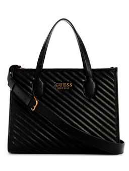 Guess - Black Quilted Silvana Tote Bag with Detachable Strap