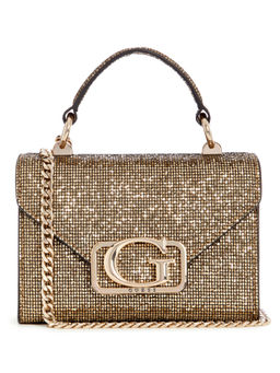 Guess - Gold Sequins Zalina Top Handle Flap Sling Bag with Detachable Strap