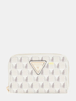 Guess - Stone Logo Printed G Wave Zip Around Wallet