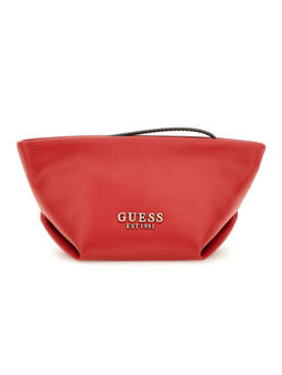 Guess - Red Solid Eco Evaine Makeup Pouch