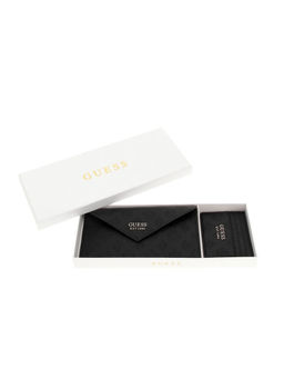 Guess - Black Textured Wilder Boxed Envelope Wallet with Card Holder