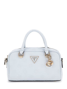 Guess - Powder Blue Textured Cresidia Satchel Bag with Detachable Strap