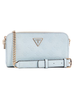 Guess - Powder Blue Textured Cresidia Status Sling Bag with Detachable Strap