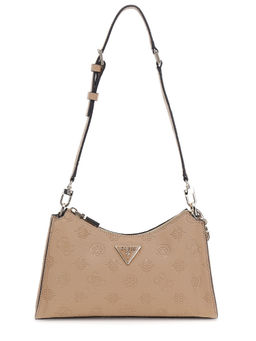 Guess - Beige Textured Cresidia Top Zip Handbag