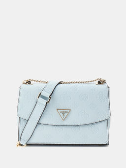 Guess - Powder Blue Textured Cresidia Sling Bag with Detachable Strap