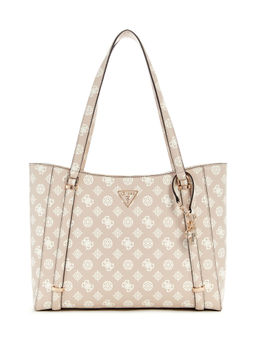 Guess - Sand Logo Printed Daryna Elite Tote Bag with Detachable Strap