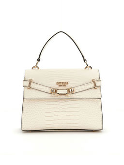 Guess - Bone Textured Silvye Top Handle Tote Bag with Detachable Strap
