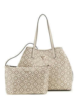 Guess - Taupe Self-Design Vikky 2 In 1 Tote