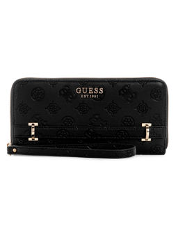 Guess - Black Logo Textured Zarela Zip Around Wallet