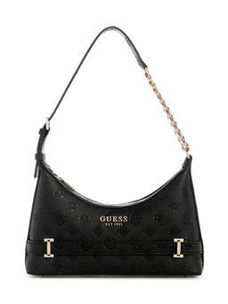 Guess - Black Logo Textured Zarela Top Zip Handbag