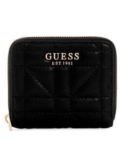 Guess - Black Quilted Edita Zip Around Wallet