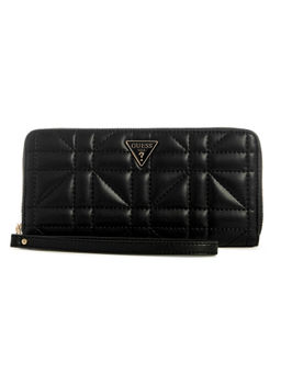 Guess - Black Quilted Edita Zip Around Wallet