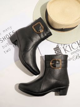 Shoetopia - Comfortable Stylish Black Casual Boots for Women