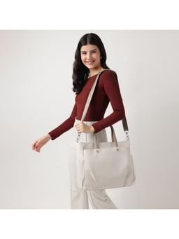 Fastrack - Workease Minimilist Laptop Beige Tote Bag