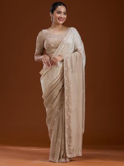Koskii - Women Cutdana Silk Saree With Unstitched Blouse