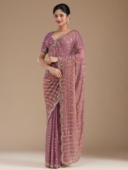 Koskii - Women Cutdana Tissue Saree With Unstitched Blouse