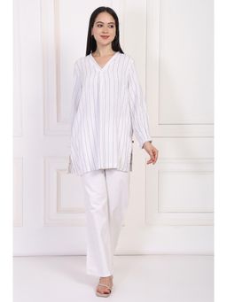W - Striped Straight Cotton Tunic
