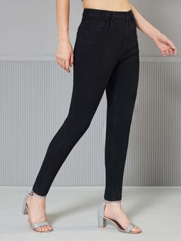 Miss Chase - Womens Black Od Skinny High Rise Clean Look Regular Denim Jeans
