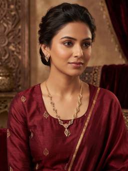 Gahan - Gold Plated American Diamond Necklace Set for Women